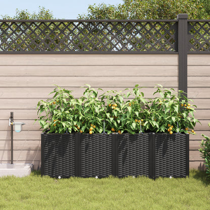 Vidaxl Jardineras Negro 160 X 40 X 52 Cm Acero_2