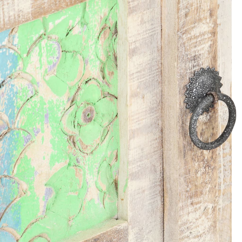 Mesita De Noche De Madera De Acacia Rugosa 40x30x50 Cm_3