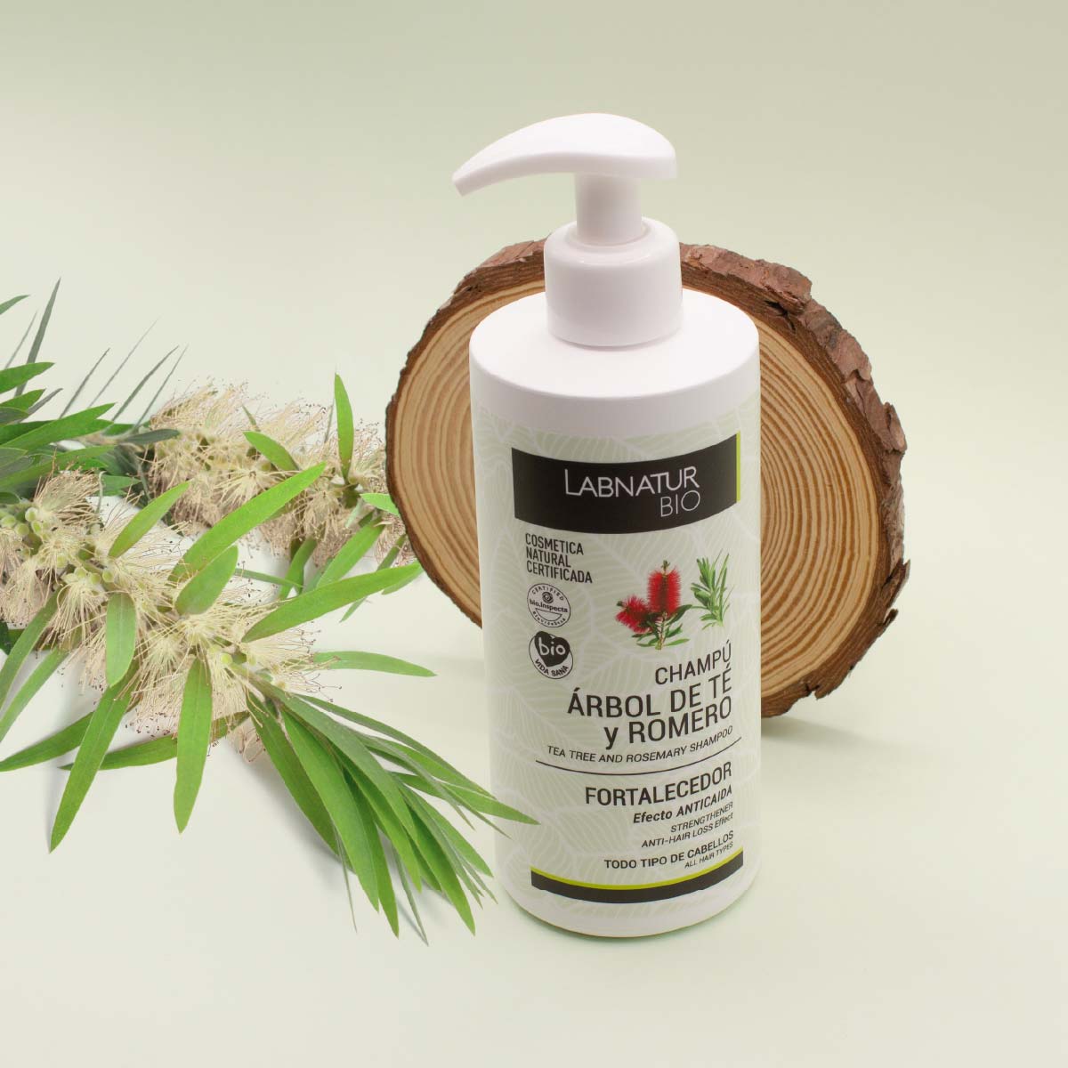 Champú Fortalecedor Bio Árbol de Té y Romero Labnatur 450 ml | Anticaída | Fortalece y Estimula el Crecimiento_1
