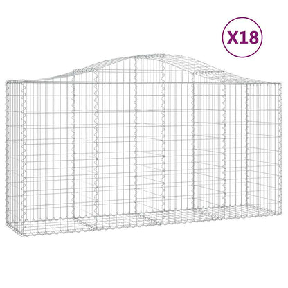 Cestas De Gaviones 18 Uds Forma De Arco Hierro 200x50x100/120cm_0