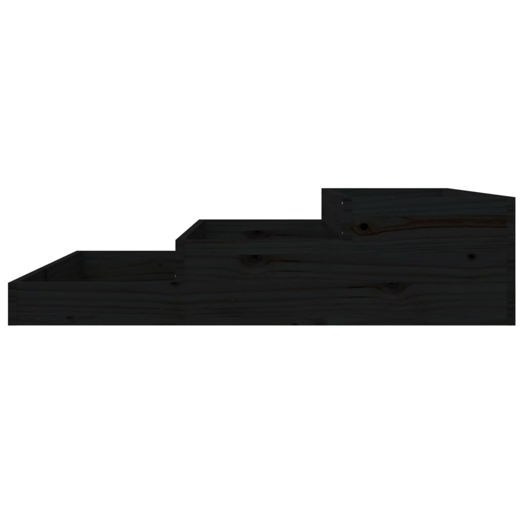 Jardinera Madera Maciza De Pino Negro 107x107x27 Cm_4