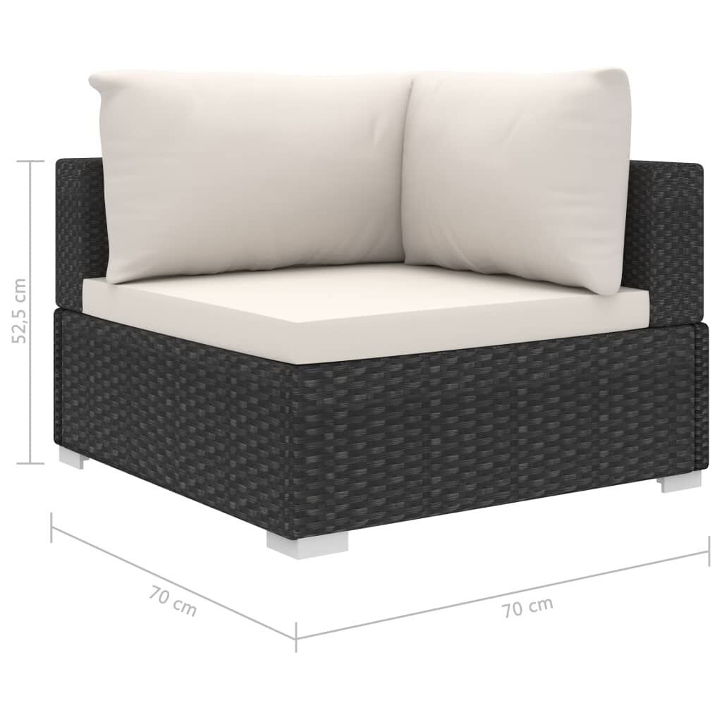 Vidaxl Set De Muebles De Jardín 9 Pzas Y Cojines Ratán Sintético Negro_2