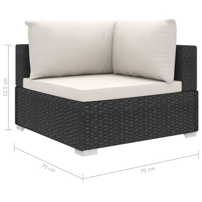 Vidaxl Set De Muebles De Jardín 9 Pzas Y Cojines Ratán Sintético Negro_2