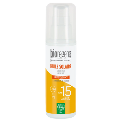 Aceite Solar en spray SPF 15 Hipoalergénico Bioregena 90 ml