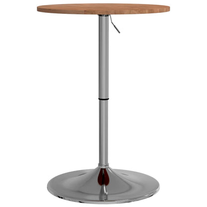 Mesa Alta De Madera Maciza Roble Marrón Claro Ø50x89,5 Cm_0