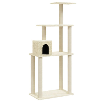 Vidaxl Rascador Para Gatos Con Postes De Sisal Crema 147 Cm_0