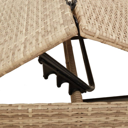 Tumbona Con Cojín Ratán Sintético Beige / Vetonek_4
