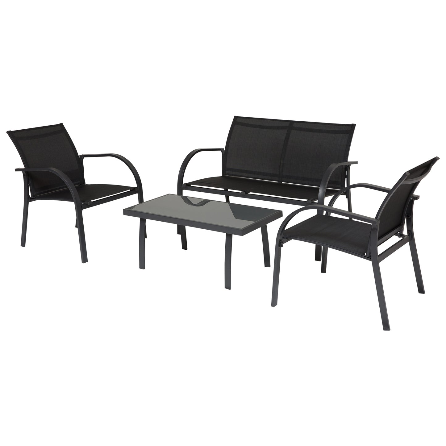 Outsunny Conjunto Sillones Para Jardín Con Mesa De Centro Y Sofá De 67x110x76 Cm_0