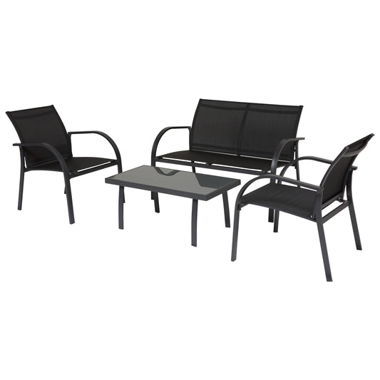 Outsunny Conjunto Sillones Para Jardín Con Mesa De Centro Y Sofá De 67x110x76 Cm_0