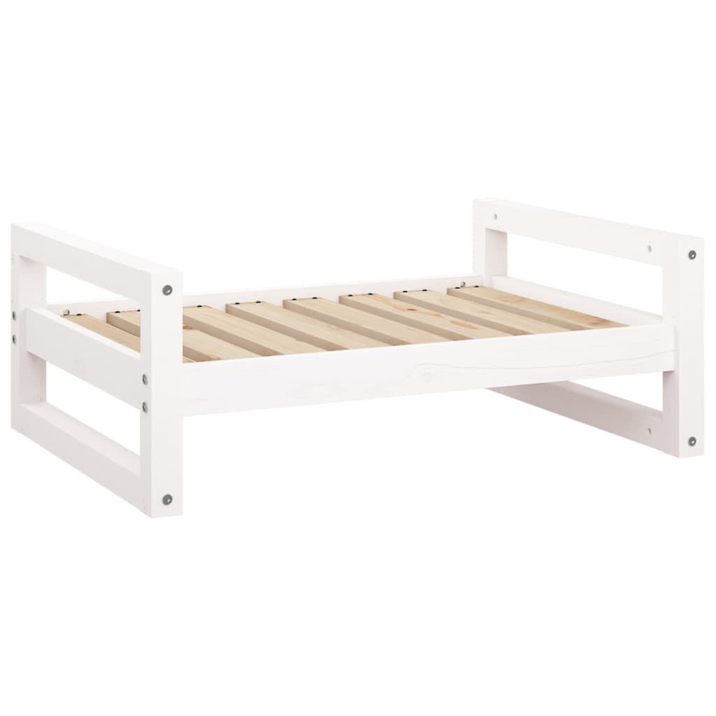 Vidaxl Cama Para Perros Madera Maciza De Pino Blanco 75,5x55,5x28 Cm_0