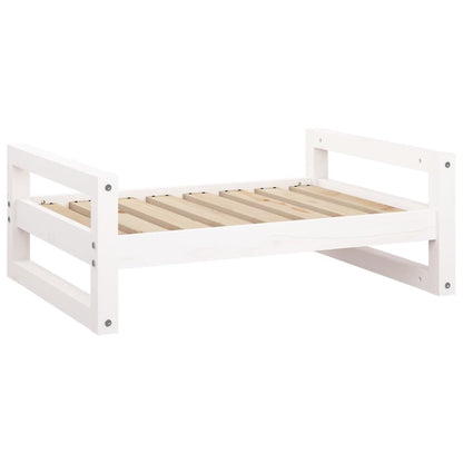 Vidaxl Cama Para Perros Madera Maciza De Pino Blanco 75,5x55,5x28 Cm_0