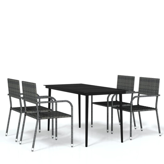 Vidaxl Juego De Comedor De Jardín 5 Piezas Gris_0