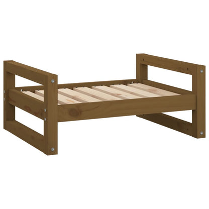 Vidaxl Cama Para Perros Madera Maciza Pino Marrón Miel 65,5x50,5x28 Cm_0