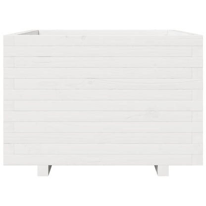 Jardinera Madera Maciza De Pino Blanco 70x70x49,5 Cm_4