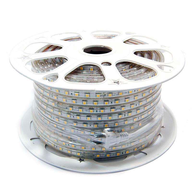 Tira Led 220v Smd5050, 60led/m, Carrete 50 Metros, Blanco Cálido_0