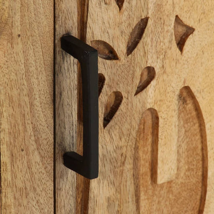 Mesita De Noche De Madera Maciza De Mango 40x30x50 Cm_4