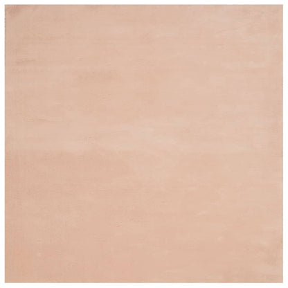 Alfombra De Pelo Corto Suave Lavable Huarte Rosado 120x120 Cm / Vetonek_1