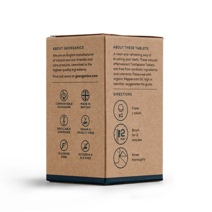 Dentífrico Natural en Tabletas sabor Menta Georganics 120 Tabletas