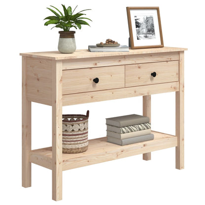 Mesa Consola Madera Maciza De Pino 100x35x75 Cm_2