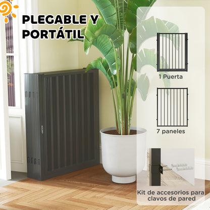 Pawhut Parque Para Perros De 8 Paneles 60x76 Cm Para Interior Y Exterior Negro_5