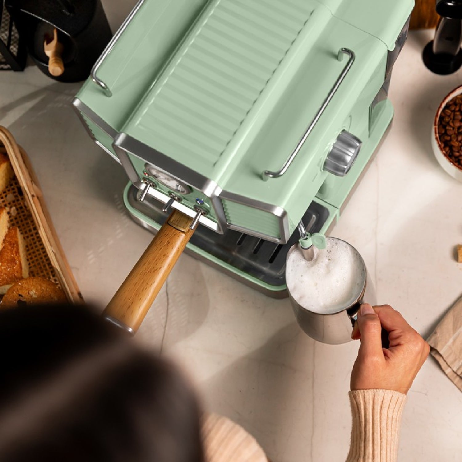Cecotec Cafetera Express Power Espresso 20 Tradizionale Light Green_3