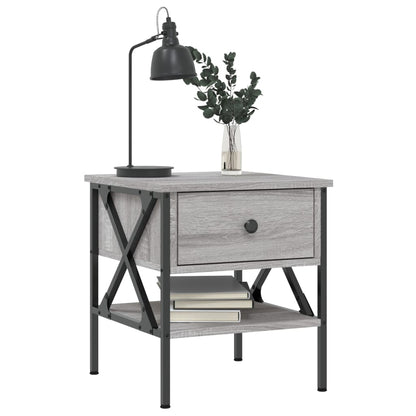 Mesita De Noche Madera De Ingeniería Gris Sonoma 40x42x45 Cm_1
