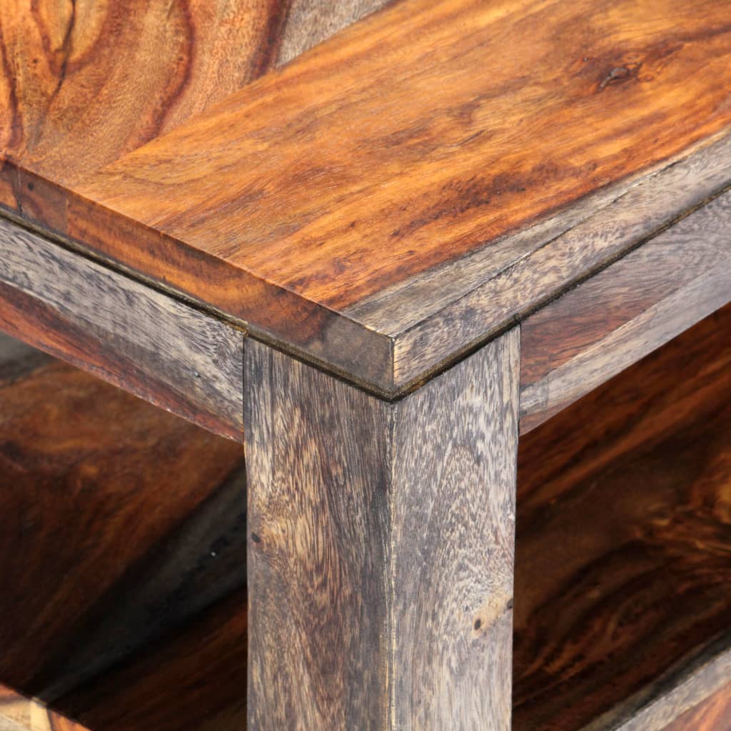 Mesa De Centro Madera Maciza De Sheesham Gris 100x50x40 Cm_3