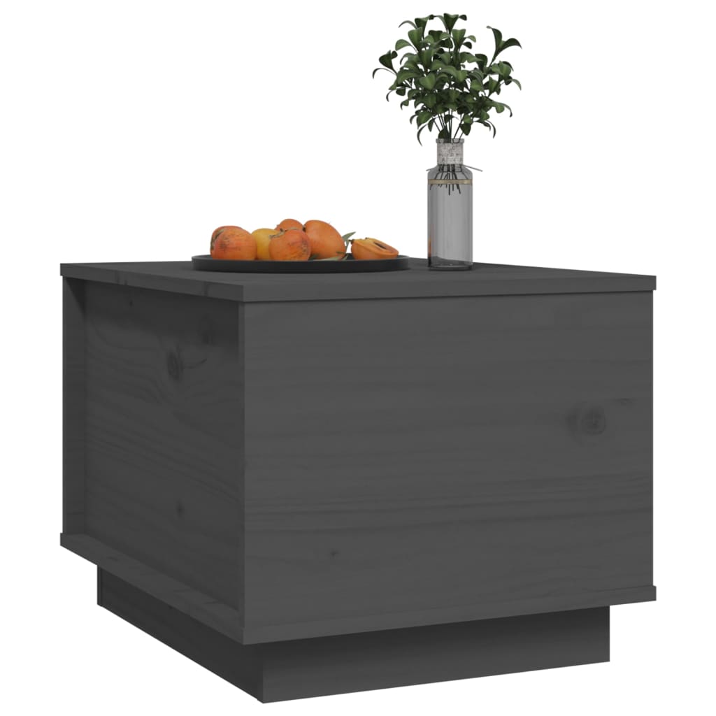 Mesa De Centro De Madera Maciza De Pino Gris 40x50x35 Cm_2