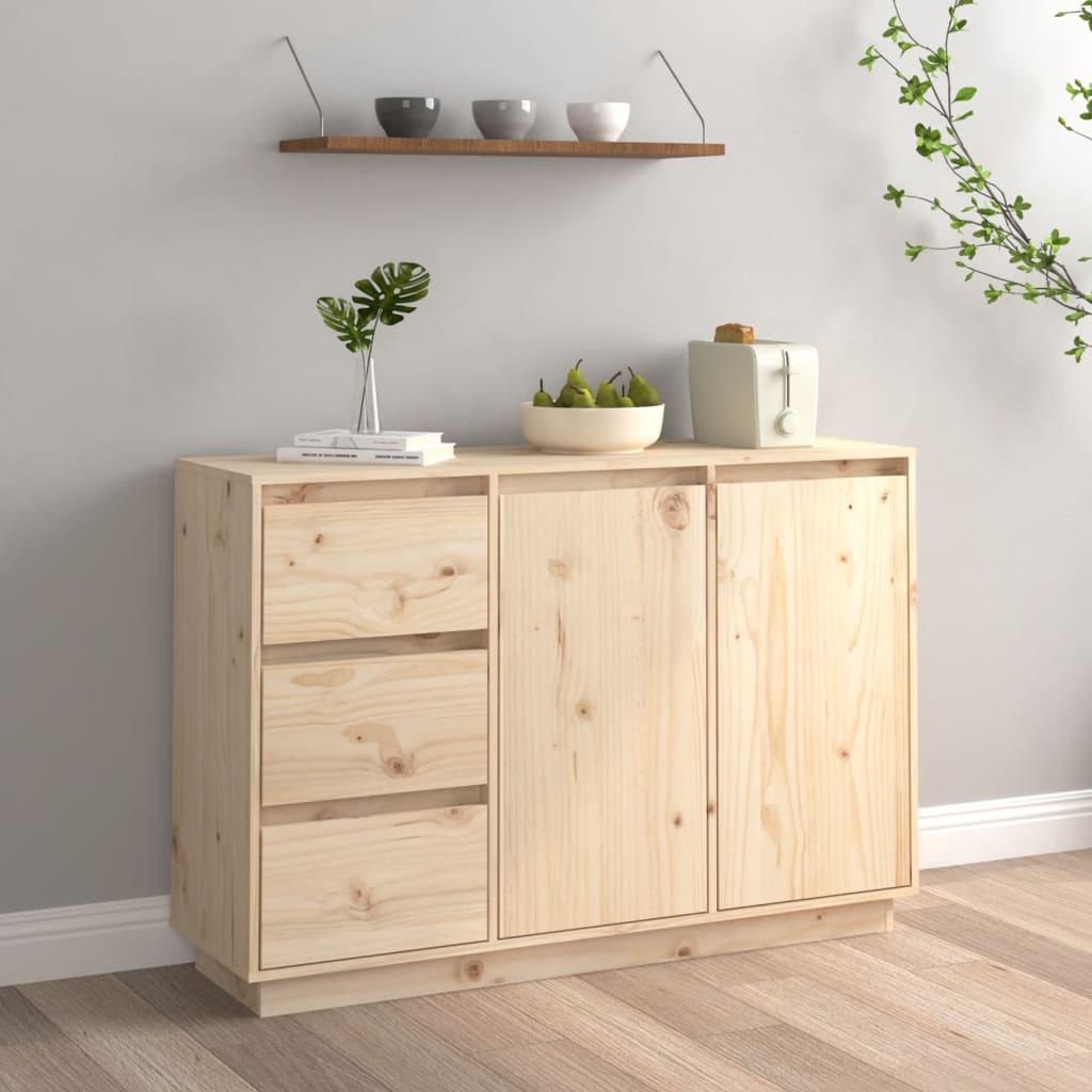 Aparador De Madera Maciza De Pino 111x34x75 Cm / Vetonek_2