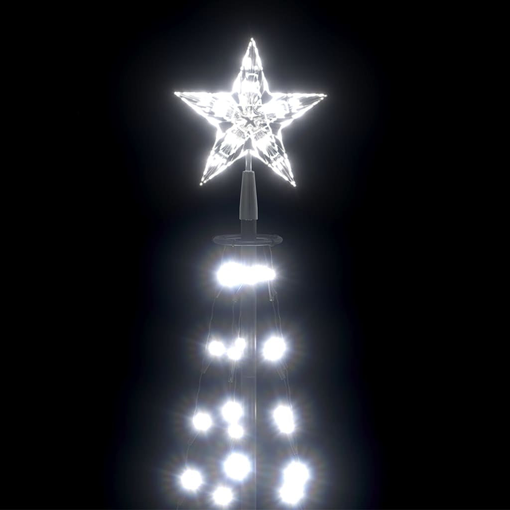 Vidaxl Árbol De Navidad Cónico 84 Led Blanco Frío 50x150 Cm_4