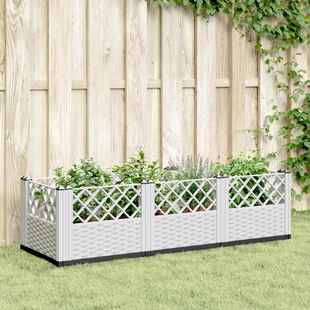 Jardinera Con Clavijas Pp Blanco 123,5x43,5x43,5 Cm_1