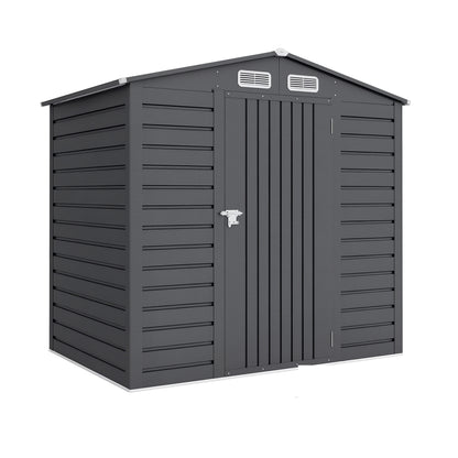 Outsunny Caseta De Jardín 190x131x188 Cm Con 2 Ventilaciones Y Puerta Gris_0
