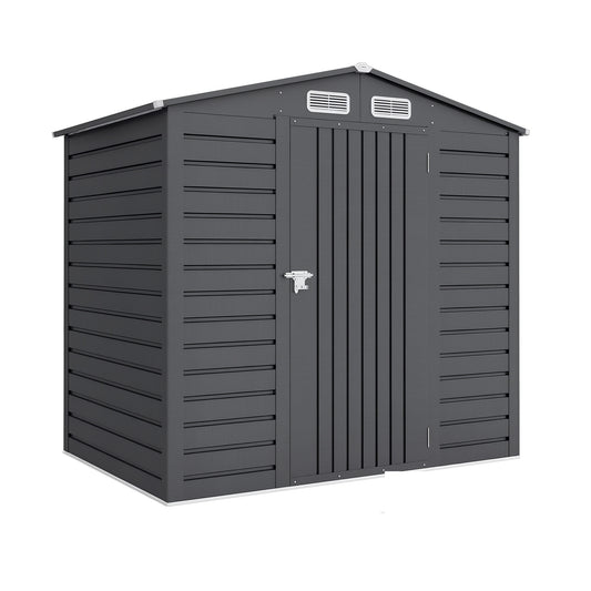 Outsunny Caseta De Jardín 190x131x188 Cm Con 2 Ventilaciones Y Puerta Gris_0