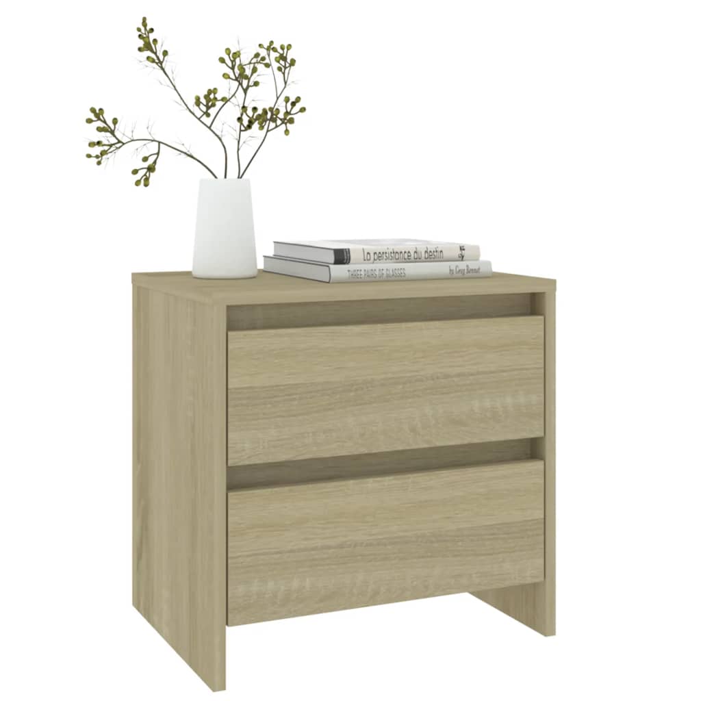 Mesita De Noche Madera Ingeniería Roble Sonoma 45x34,5x44,5 Cm_4
