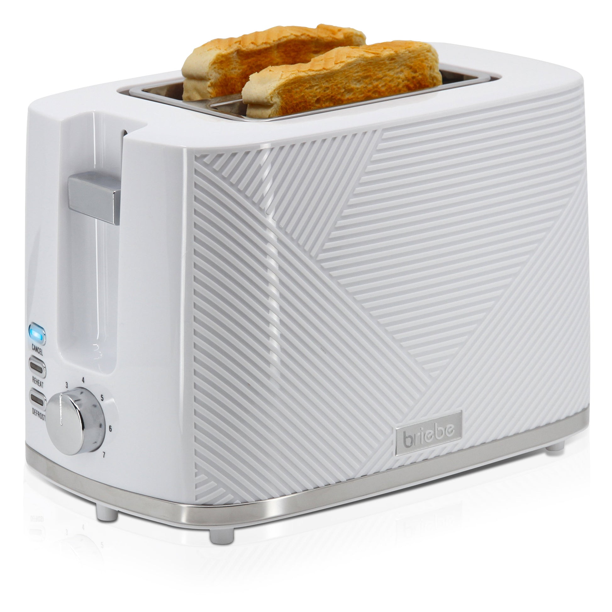 Briebe Elegance Tostadora Pan Ranura Ancha, Tostador 2 Rebanadas 7 Niveles Tostado, Calientapanecillos, Ta1169wht,blanco_0