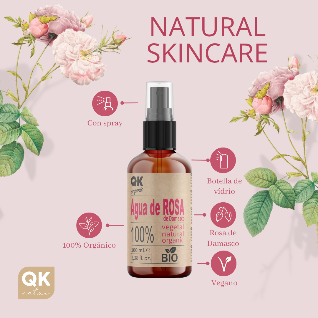 QKnatur - Agua De Rosas De Damasco 100ml - Tónico Facial- Rostro, Contorno De Ojos, Cuerpo, Cabello_3