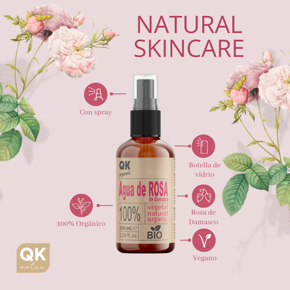 QKnatur - Agua De Rosas De Damasco 100ml - Tónico Facial- Rostro, Contorno De Ojos, Cuerpo, Cabello_3