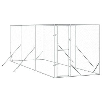 Perrera De Exterior Acero Galvanizado Plateado 2x6x2 M_0