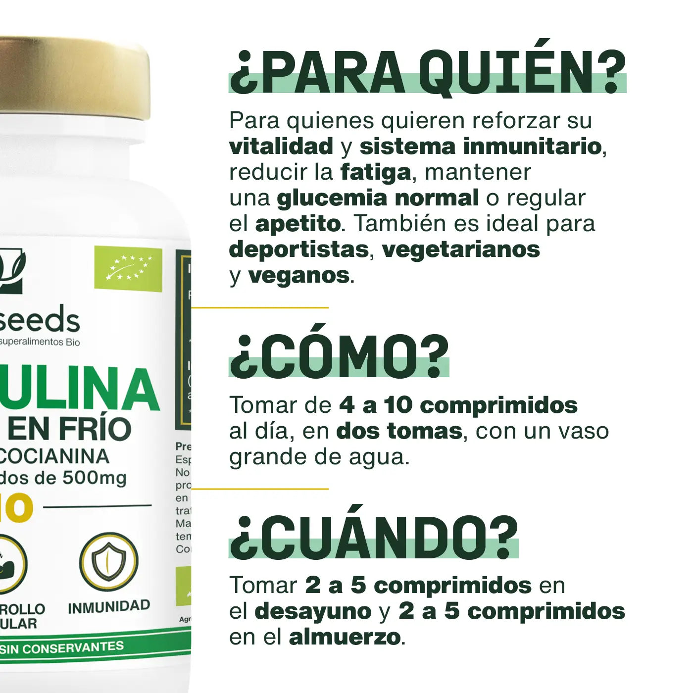 Espirulina Bio, 17% Ficocianina | 400 Comprimidos_1