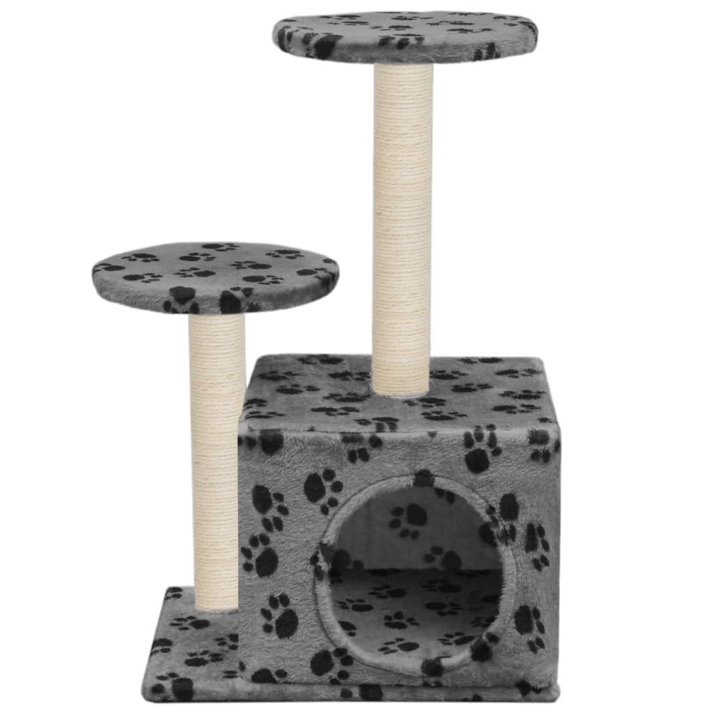 Vidaxl Rascador Para Gatos Con Poste De Sisal 60 Cm Huellas Gris_3