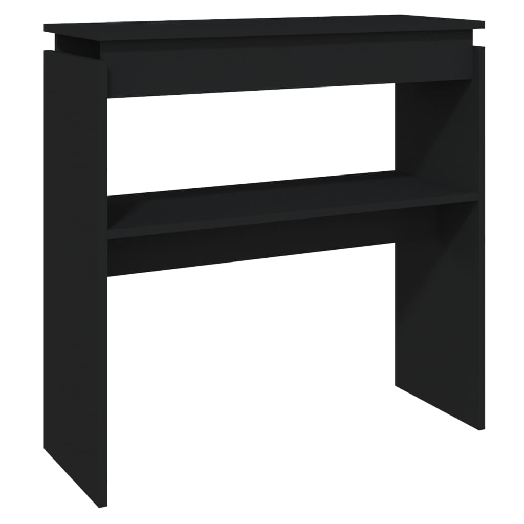 Mesa Consola Madera Contrachapada Negro 80x30x80 Cm_0