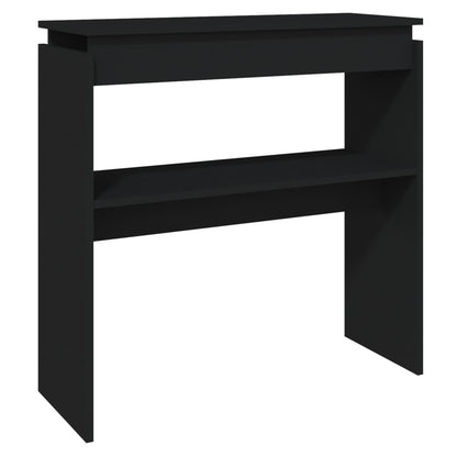 Mesa Consola Madera Contrachapada Negro 80x30x80 Cm_0
