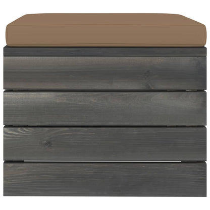 Vidaxl Otomanas De Palets De Jardín 2 Pzas Cojines Madera Maciza Pino_4