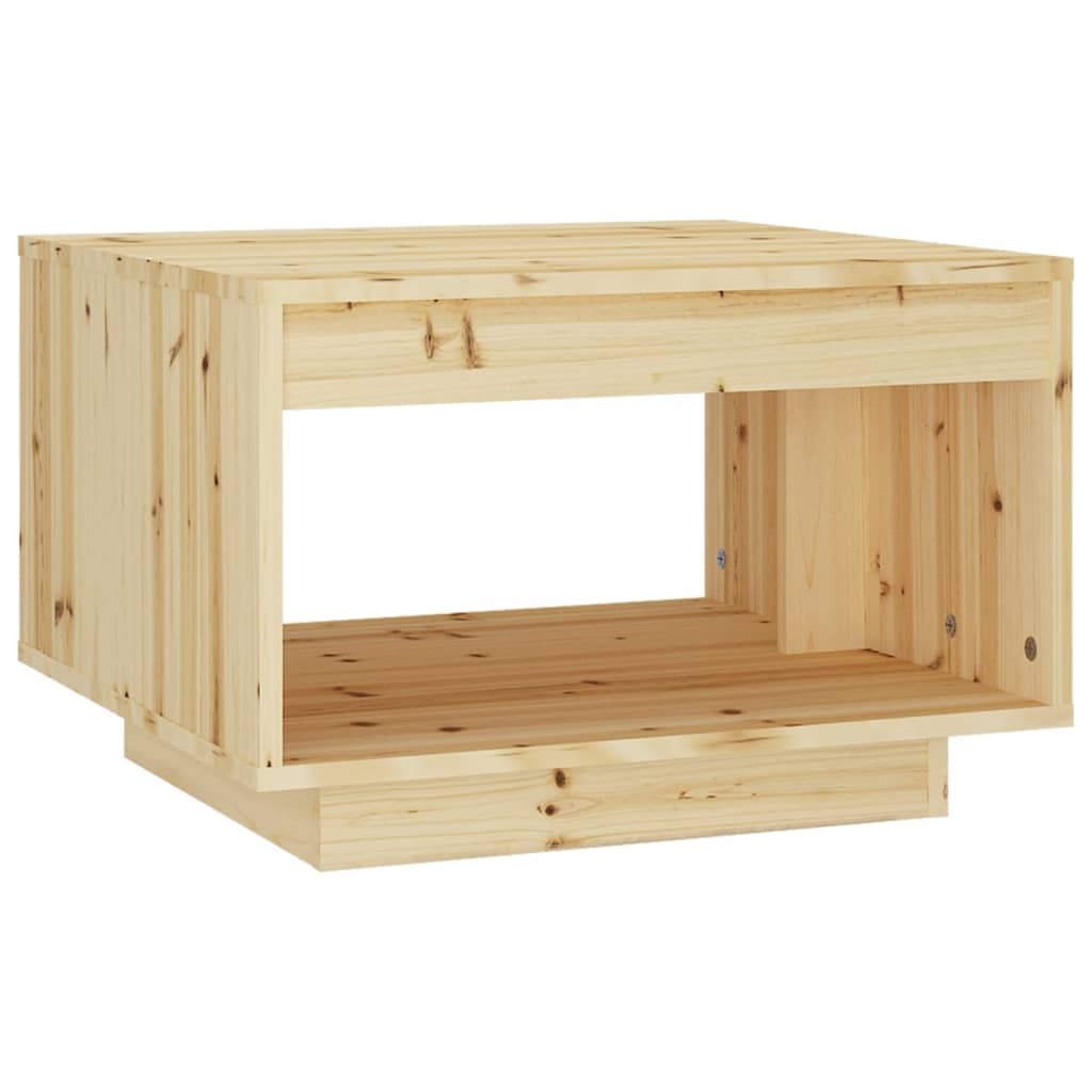 Mesa De Centro De Madera Maciza De Abeto 50x50x33,5 Cm_0
