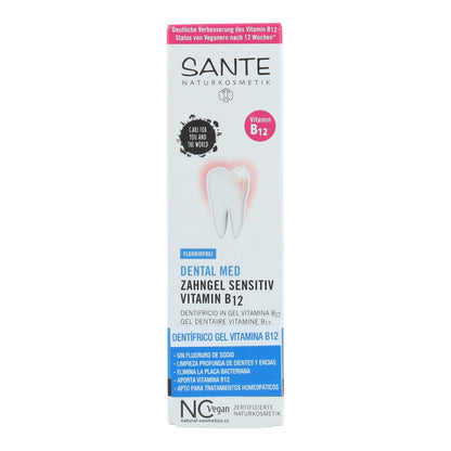 Dentífrico Vitamina B12 sin flúor Sante, 75 ml