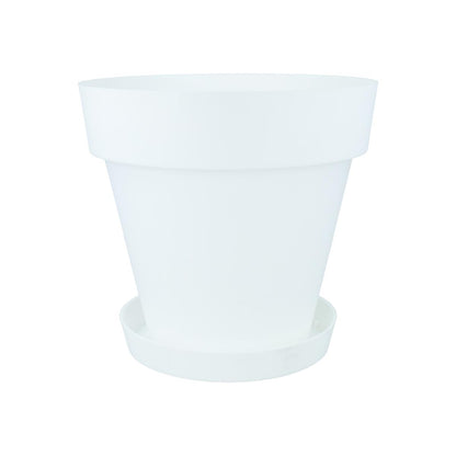 Pack maceta con plato color blanco Tes 22 x 20 cm