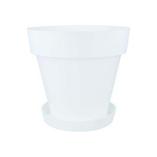 Pack maceta con plato color blanco Tes 22 x 20 cm