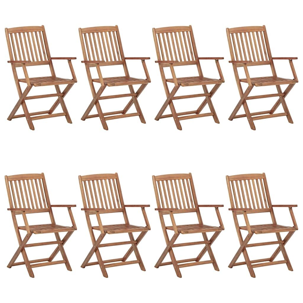 Vidaxl Sillas De Jardín Plegables 8 Uds Madera Maciza Acacia Y Cojines_1