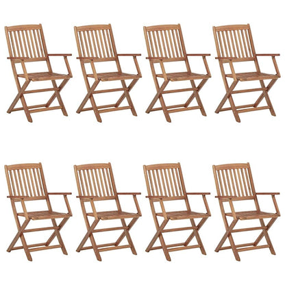 Vidaxl Sillas De Jardín Plegables 8 Uds Madera Maciza Acacia Y Cojines_1
