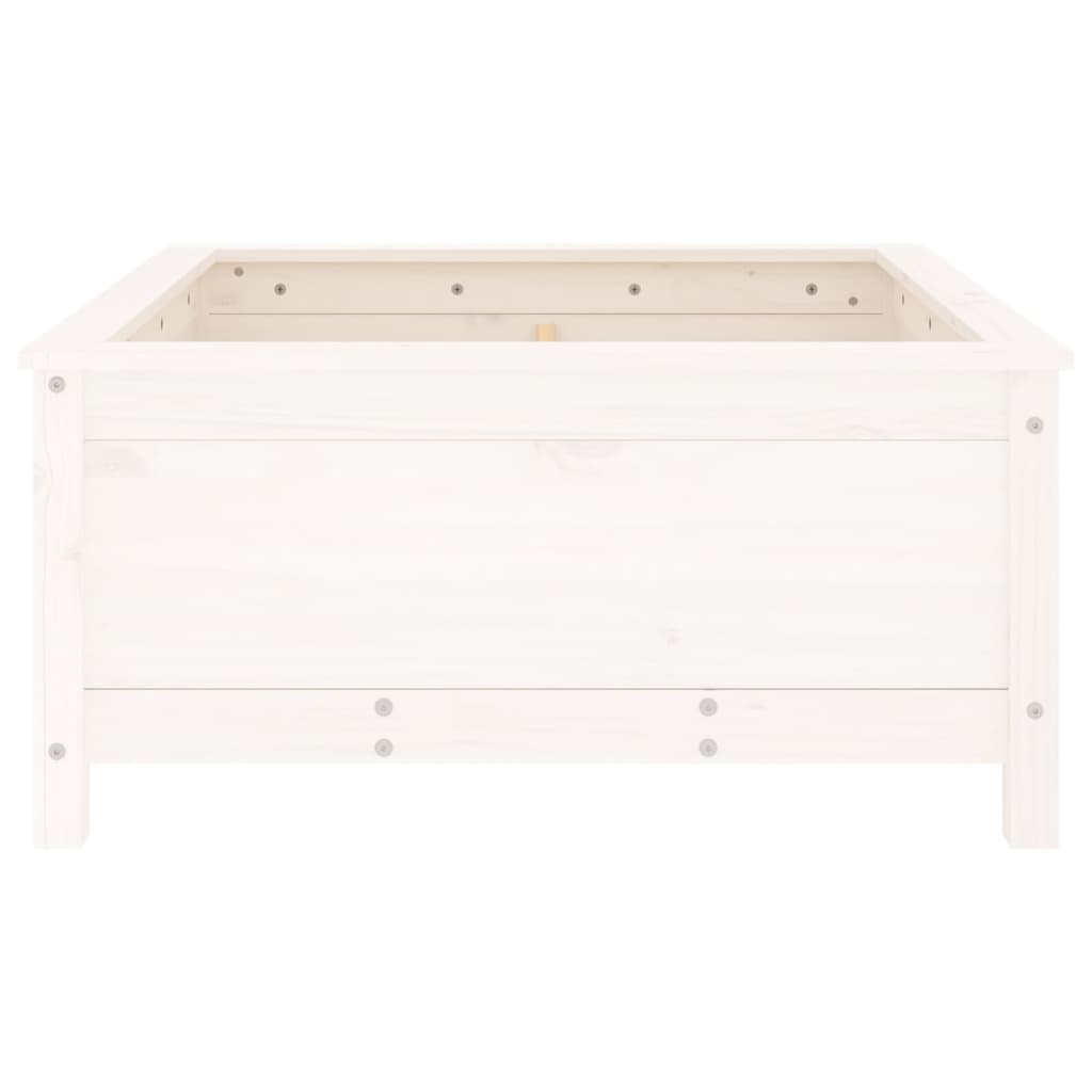 Jardinera Madera Maciza De Pino Blanco 82,5x82,5x39 Cm_4